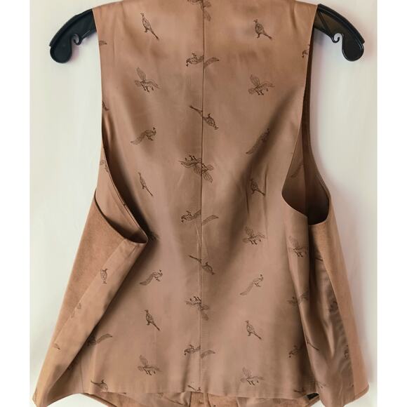 VNTG Westchester Suede Leather Men's Large Tan Vest for A.J. August - Picture 3 of 9